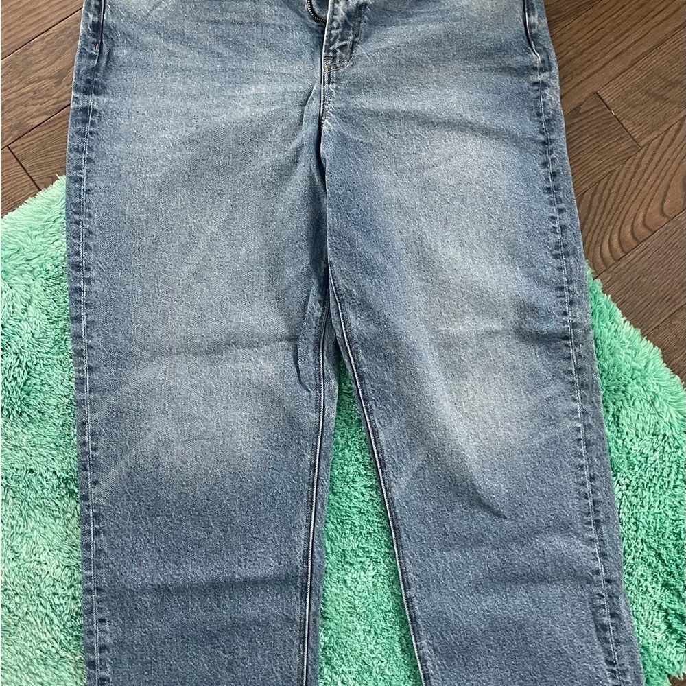Classic Blue Denim Jeans 16 HI RISE ANKLE STRAIGHT JEANS AMERICAN EAGLE